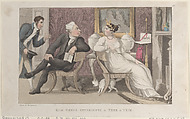 Quae Genus, Interrupts a Tête à Tête, Thomas Rowlandson British, Hand-colored etching and aquatint