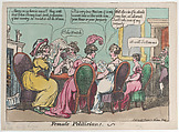 Female Politicians, Thomas Rowlandson  British, Hand-colored etching