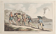 Don Luigi's Baggage Seized by Four Lazzaroni, Thomas Rowlandson  British, Hand-colored etching and aquatint
