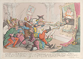 Scene in a New Pantomime to be Performed at the Theatre Royal Paris, Thomas Rowlandson British, Hand-colored etching