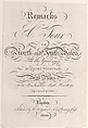 Title page, from "Remarks on a Tour to North and South Wales, in the year 1797", John Hill  British, Letterpress