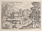 A Cornish Waterfall, from "Views in Cornwall", Thomas Rowlandson  British, Etching