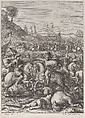 The Battle of Antioch, Girard Audran French, Etching