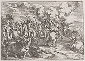 Plate 6: the combat, Jacques Courtois French, Etching