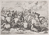 Plate 7: shock of a cavalry, Jacques Courtois French, Etching