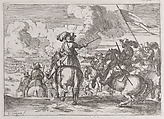 Plate 8: the march to the battlefield, Jacques Courtois French, Etching