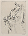 Seated figure no. 3, Pierre Courtin French, Engraving
