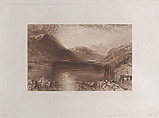 The Lake of Zug, John Ruskin British, Etching and mezzotint; proof