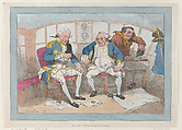 Commanders Engaged at Sea, Thomas Rowlandson British, Hand-colored etching