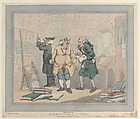 Bookseller and Author, Thomas Rowlandson British, Hand-colored etching and aquatint