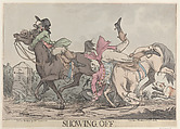 Showing Off, Thomas Rowlandson British, Hand-colored etching