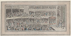 Covent Garden Theatre, Thomas Rowlandson British, Hand-colored etching