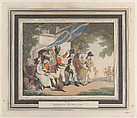No. 4: Soldiers Recruiting, Heinrich Joseph Schütz  German, Hand-colored etching and aquatint