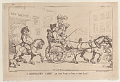 A Bankrupt Cart, or The Road to Ruin in the East!, Thomas Rowlandson British, Etching