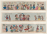A Scene in Pizzaro, Grotesque Borders for Rooms & Halls (?), Thomas Rowlandson  British, Hand-colored etching