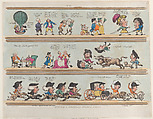 Grotesque Borders for Rooms & Halls, Plate 12, Thomas Rowlandson  British, Hand-colored etching