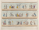 Borders for Rooms, Plate 3, Thomas Rowlandson British, Hand-colored etching