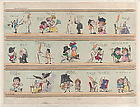 Borders for Rooms, Extravaganzas Plate 1, Thomas Rowlandson British, Hand-colored etching