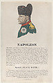 Napoleon, Thomas Rowlandson British, Hand-colored etching, letterpress