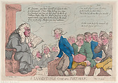 A Lamentable Case of a Jury-Man, Thomas Rowlandson  British, Hand-colored etching