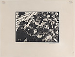 The Paris Crowd, Félix Vallotton Swiss, Woodcut on cream wove paper