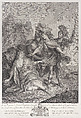 Rinaldo abandoning Armida, François Joullain French, Engraving