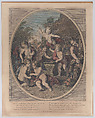Bold satire in the depths of the forest (Satire audacieux, dans le fond des forets), Louis Desplaces  French, Hand-colored engraving