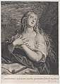 The penitent Mary Magdalene in the wilderness, Gaspard Duchange French, Engraving