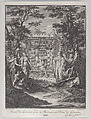 Plate 13: entrance of Love and Wealth to Gamache's wedding (Entrée de L'amour et de la Richesse aux Noces de Gamache), Pieter Tanjé  Dutch, Etching and engraving