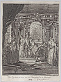 Plate 17: Don Quixote is served by the ladies of the Duchess (Don Quichotte est servi par les Demoiselles de la Duchesse), Bernard Picart  French, Etching and engraving