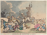 Downfall of Monopoly in 1800, Thomas Rowlandson  British, Hand-colored etching