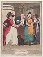 Rum Characters in a Shrubbery, Thomas Rowlandson British, Hand-colored etching and aquatint