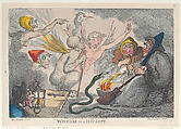Witches in a Hay Loft, Thomas Rowlandson British, Hand-colored etching