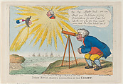 John Bull Making Observations on the Comet, Thomas Rowlandson British, Hand-colored etching