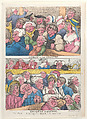 Comedy in the Country, Tragedy in London, Thomas Rowlandson British, Hand-colored etching