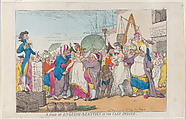 A Sale of English-Beauties in the East Indies, Thomas Rowlandson British, Hand-colored etching