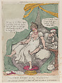 The First Night of My Wedding, or Little Boney No Match For an Arch Dutchess, Thomas Rowlandson British, Hand-colored etching