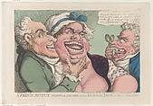 A French Dentist Shewing a Specimen of His Artificial Teeth and False Palates, Thomas Rowlandson British, Hand-colored etching