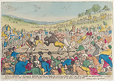 Rural Sports, A Milling Match, Thomas Rowlandson British, Hand-colored etching