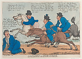 Sailors on Horseback, Thomas Rowlandson  British, Hand-colored etching