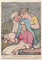 Medical Dispatch or Doctor Doubledose Killing Two Birds with One Stone, Thomas Rowlandson  British, Hand-colored etching