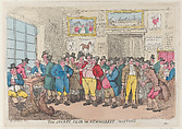 The Jockey Club or Newmarket Meeting, Thomas Rowlandson  British, Hand-colored etching