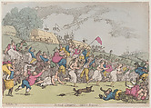Rural Sports, Smock Racing, Thomas Rowlandson British, Hand-colored etching