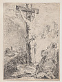 Mary Magdalene Praying at the Foot of the Cross, Michel François Dandré-Bardon (French, Aix-en-Provence 1700–1783 Paris), Etching
