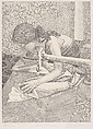 Seamstress, Robert Baxter  American, Etching and engraving with chine collé