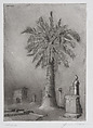 Jewish Cemetery Palm, Colma, Joseph Goldyne, Monoprint etching with plate tone; first state