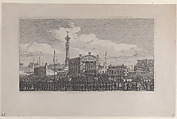 Cérémonie de l'inauguration de la colonne de juillet, 1840, Charles-François Daubigny (French, Paris 1817–1878 Paris), Etching; third state of six (Delteil)