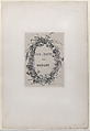 Wreath of Wildflowers, title page for "Eaux-Fortes par Daubigny", Charles-François Daubigny (French, Paris 1817–1878 Paris), Etching on chine collé; ninth state of ten (Delteil)