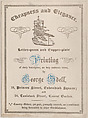 Trade card for George Odell, Printer, Anonymous, British, 19th century  British, Engraving