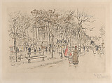 Place de la Madeleine, Jean-François Raffaëlli  French, Drypoint with hand coloring; fourth state of six